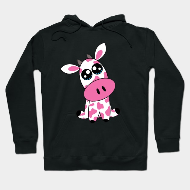 💗 🐄 Strawberry Cow - pink Hoodie by FK-UK